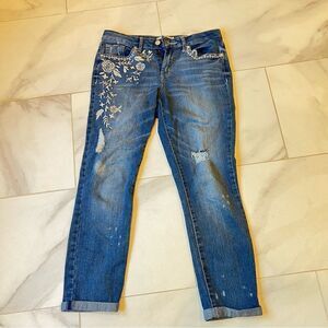 Jessica Simpson forever rolled skinny jeans medium wash